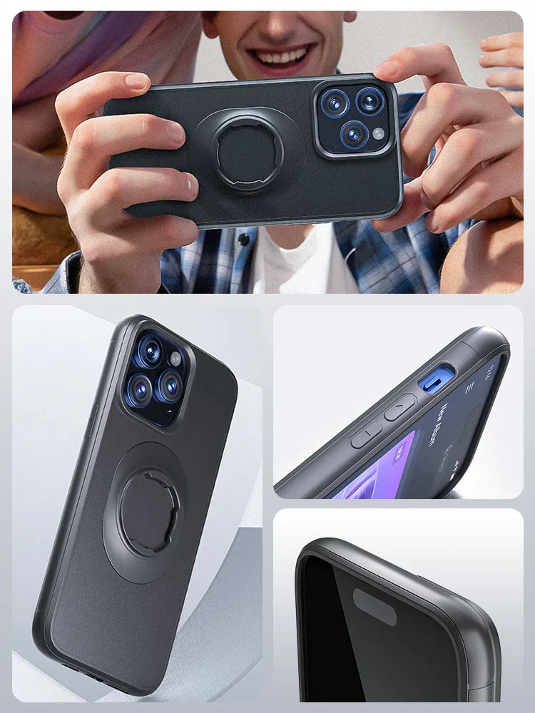 Quad-style Moto/Bike/Motorcycle/Bicycle Case for iPhone 17/16/15/14/13/12/11 Pro/Max fit Phone Holder Mount with Lock-in Design