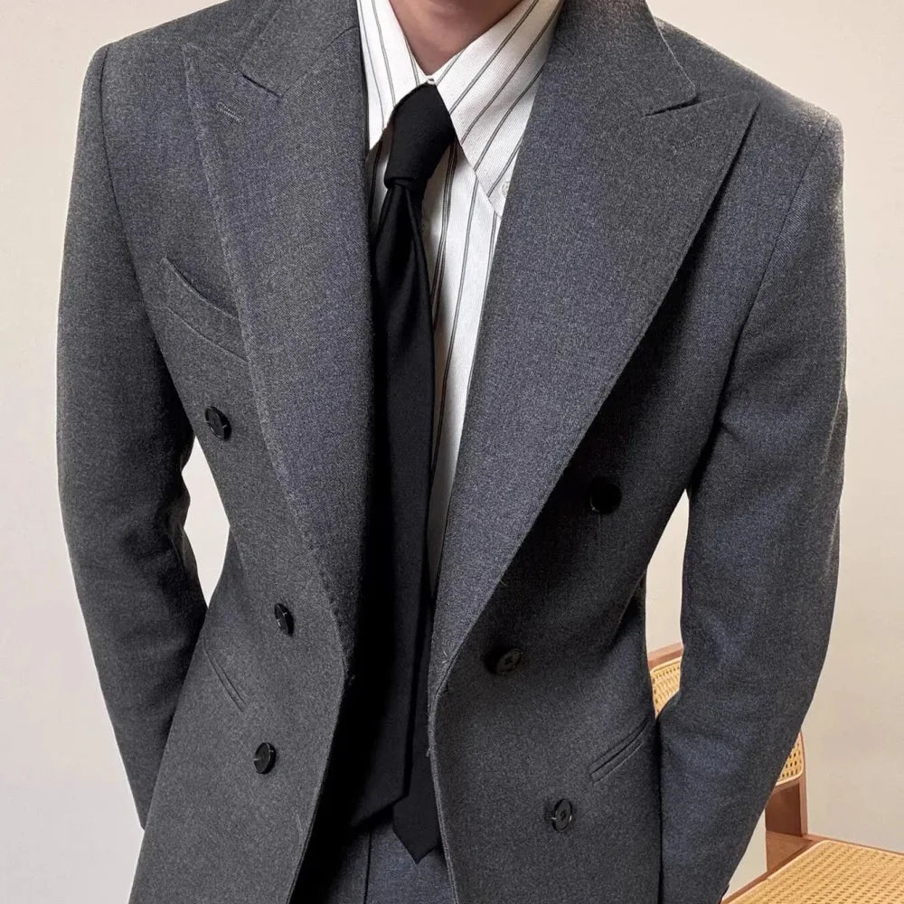 Casual Men's Tuxedos for Office Party Ball High-Quality Men's Suiting Winter Business Dressing Smoking Attire Menswear