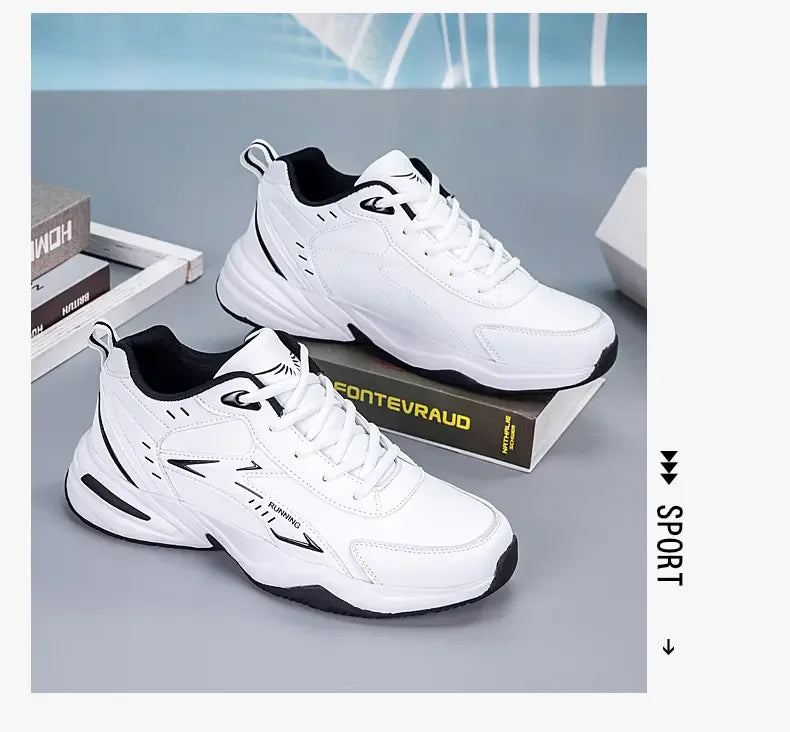Chunky Sneaker for Men Thick Sole Versatile 2025 New Trend Mesh Lace Up Breathable Casual Sports Shoes Increased Soft Soles