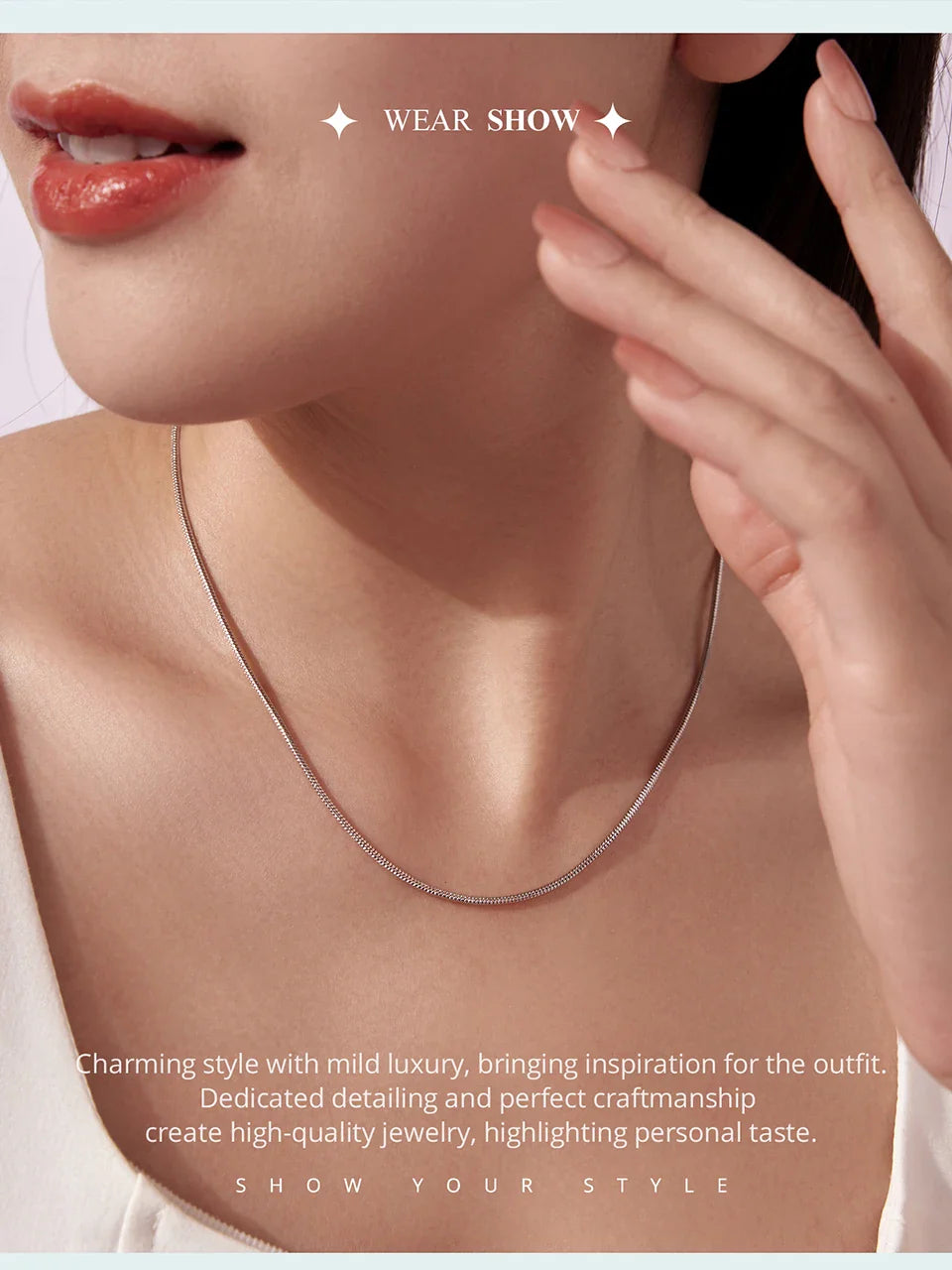 Silver Gold Plated Stackable Basic Cuban Chain Copper Flat Snake Link Chain with Clasp Adjustable for Men Women DIY Beads