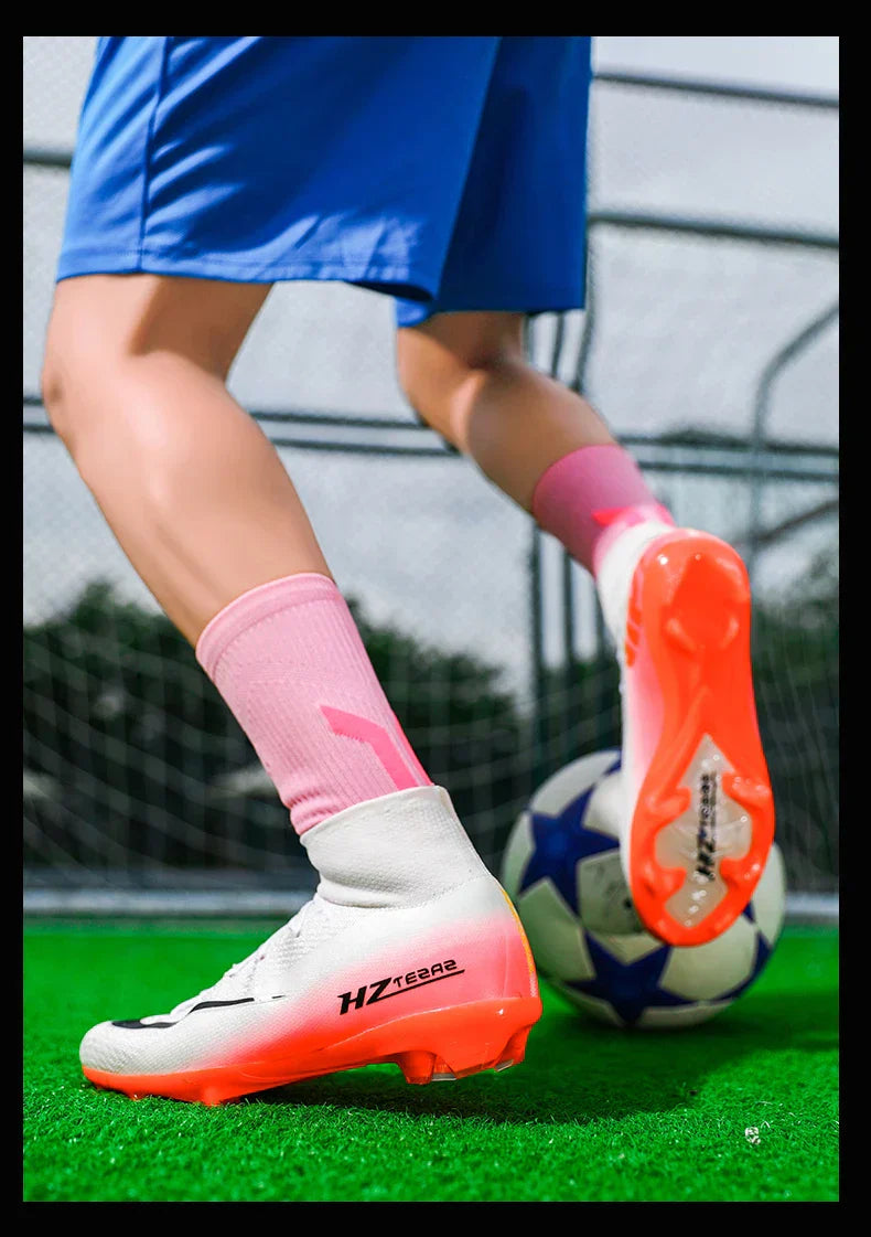 New Men Soccer Shoes Breathable Cleats Adult Outdoor Sport Football Boots Training Boys Long Spikes Non Slip Match Comfortable