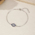 925 Sterling Silver Vintage Blue & Clear Zirconia Eyes Bracelet Stackable Vacation Link Chain Bracelets For Women Jewelry