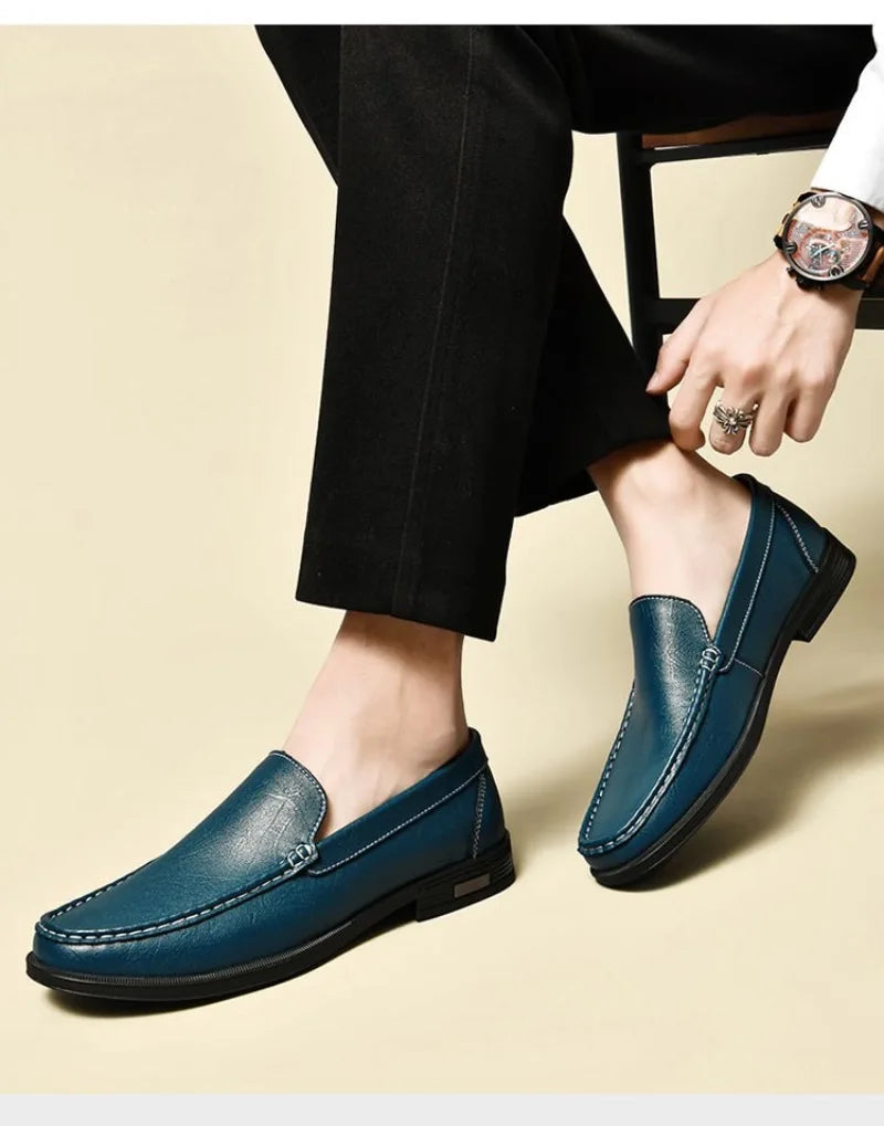 Genuine Leather Men's Shoes Classics Business Dress Shoes Moccasins Slip on Loafers Driving Shoes for Men Casual Shoe Big SIze48