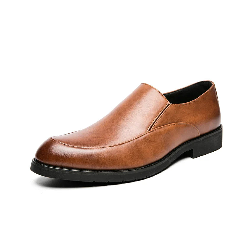 Women Casual Leather Shoes Large Size Men Business Shoes New Slip on Square Toe Loafers Hand Polished Leather Casual Shoes