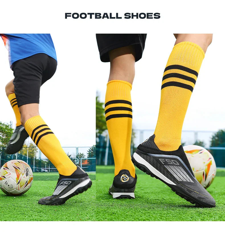 Men Football Boots Long Spikes Match Futsal Soccer Shoes Training TF Ultralight Indoor Sneakers Breathable Cleats Drop Shipping