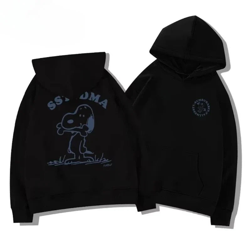 Snoopy Hooded Sweatshirts Kawai Anime Printed Sweatshirts Long-sleeved Casual Tops for Men and Women
