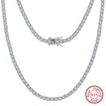 Classic Moissanite Diamond Tennis Necklace for Women 2/3/4mm 925 Silver Original GRA Certified Clavicle Chain MON01