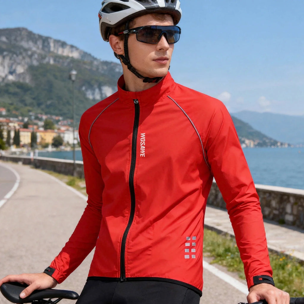 Men's Cycling Windbreaker Ultralight Reflective Windproof Jacket Men MTB Road Bike Wind Coat Long Sleeve Bicycle Clothing