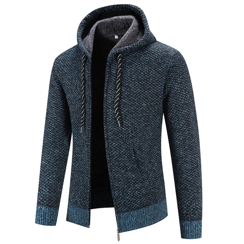 Male Knitted Casual Jackets with Hood Men's Sweater Coat Y2K Hoodies Korean Streetwear Baseball Jumpers Jersey Top Clothing