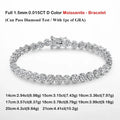 Flower Full 1.5mm D Color Moissanite Diamond Tennis Bracelet for Women 925 Silver GRA Certified Bridal Wedding Bangle Gift