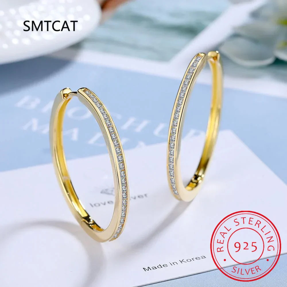 Princess Cut Moissanite Diamond Hoop Earring 925 Sterling Silver for Women 18k Gold Sparkling Square Huggie Fine Jewelry