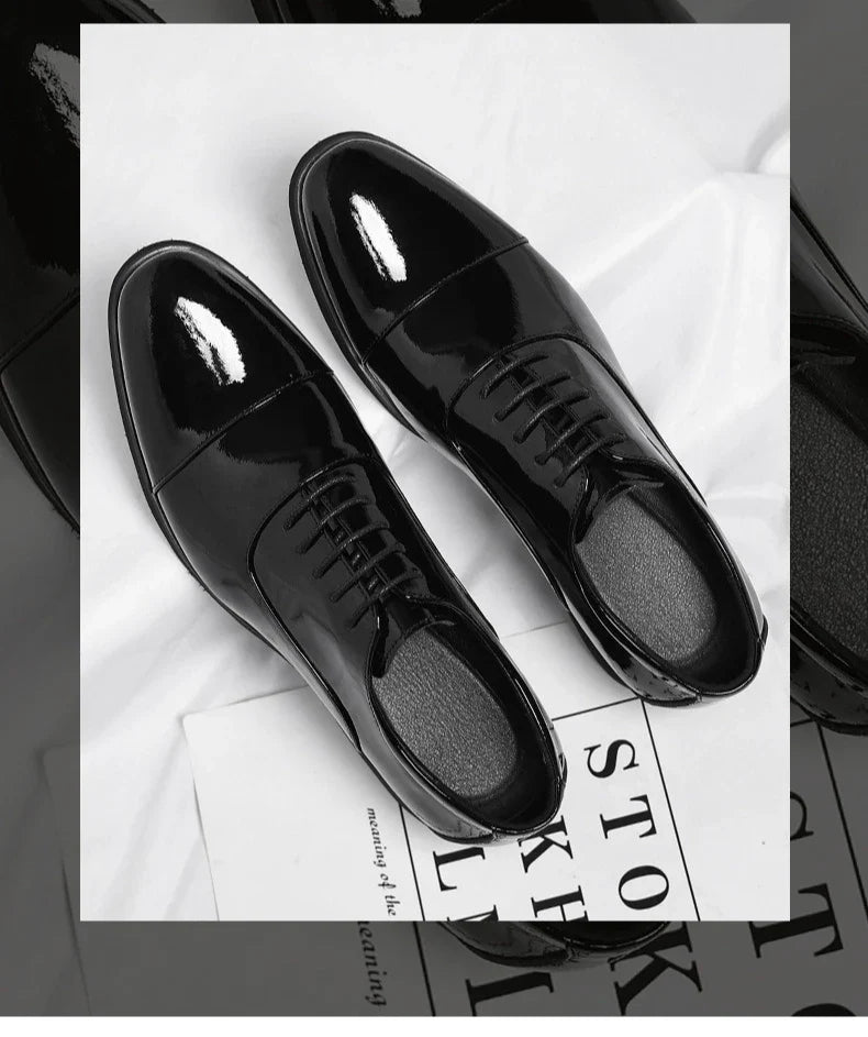 Korean Black White Leather Shoes for Men Big Size Business Casual Shoes Male Spring Autumn Lace Designer Fashion Shoe Man