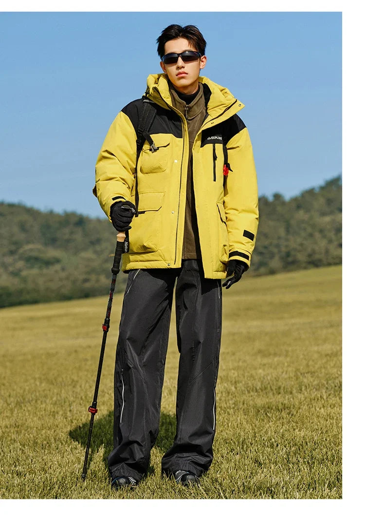 Down Jacket Men 2024 Winter New Rainproof, Windproof, Oil-Proof Stain-Resistant Goose Down Coat Down Jacket