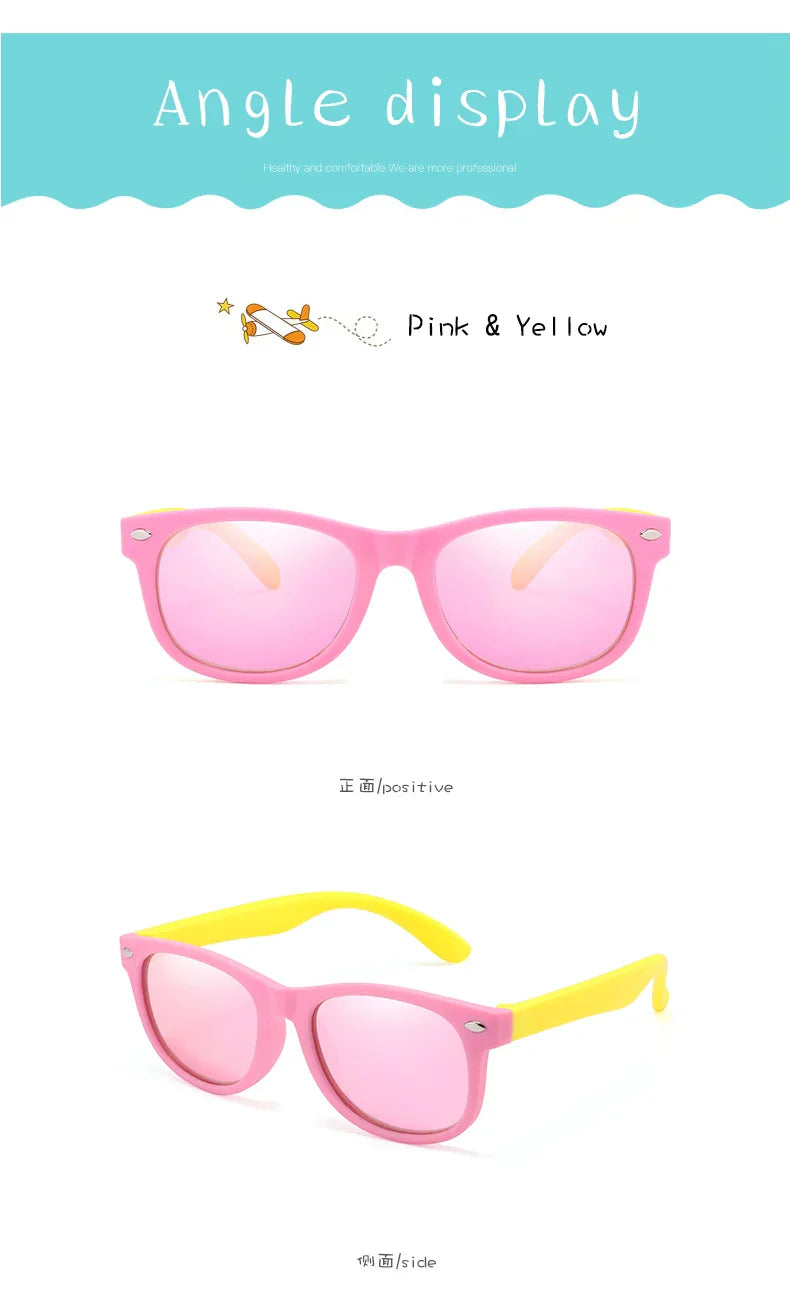 Classic Kids Silicone Sunglasses UV400 Eyewear for Boys Girls TR90 Goggles Children Sunglasses UV Protection Kids Eyewear