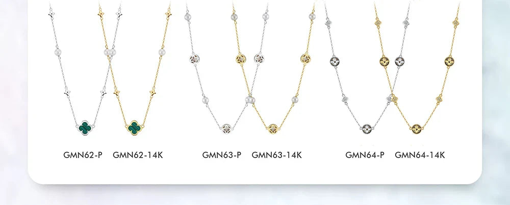 Hollow Clover Luxury Chain Necklace Banquet Party Gift 925 Silver Four Flowers Clover Neck Jewelry Accessories GMN61