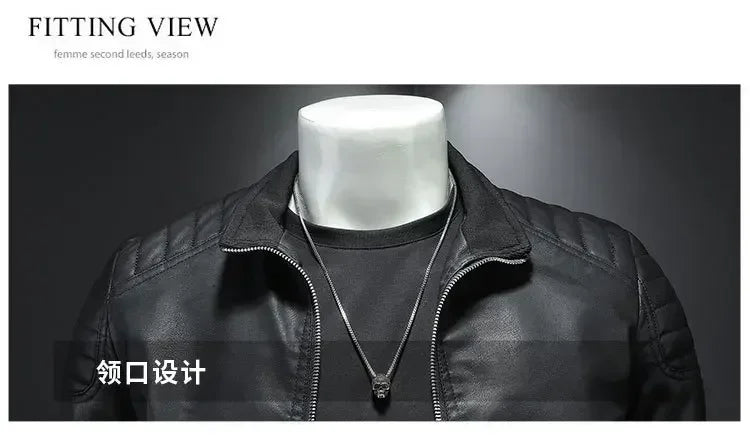 Men Leather Jacket Motorcycle Streetwear Baseball Outdoor Bomber Casual coat Men Autumn Motorcycle Windbreaker Male Outwear