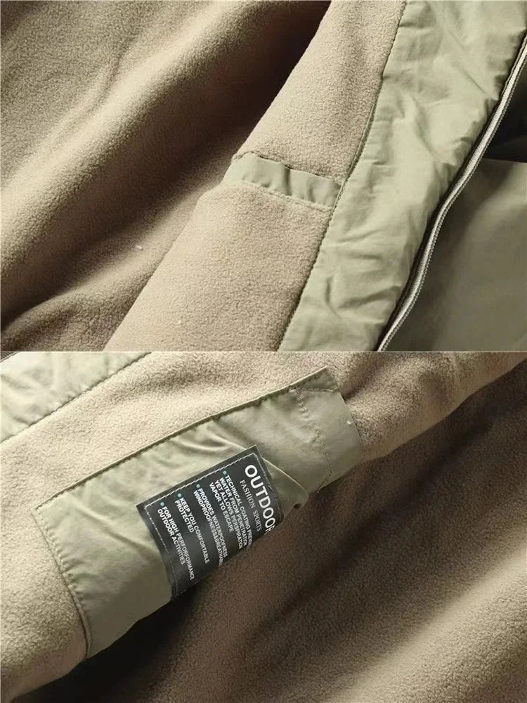 Autumn And Winter Padded And Thickened Outdoor Punching Jacket Casual Warm Tactical Plus Size Jacket Solid Colour Men's Clothing