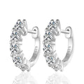 3mm D Color Moissanite Earrings 925 Sterling Silver Plated White Gold Hoop Earring for Women Wedding Party Fine Jewelry