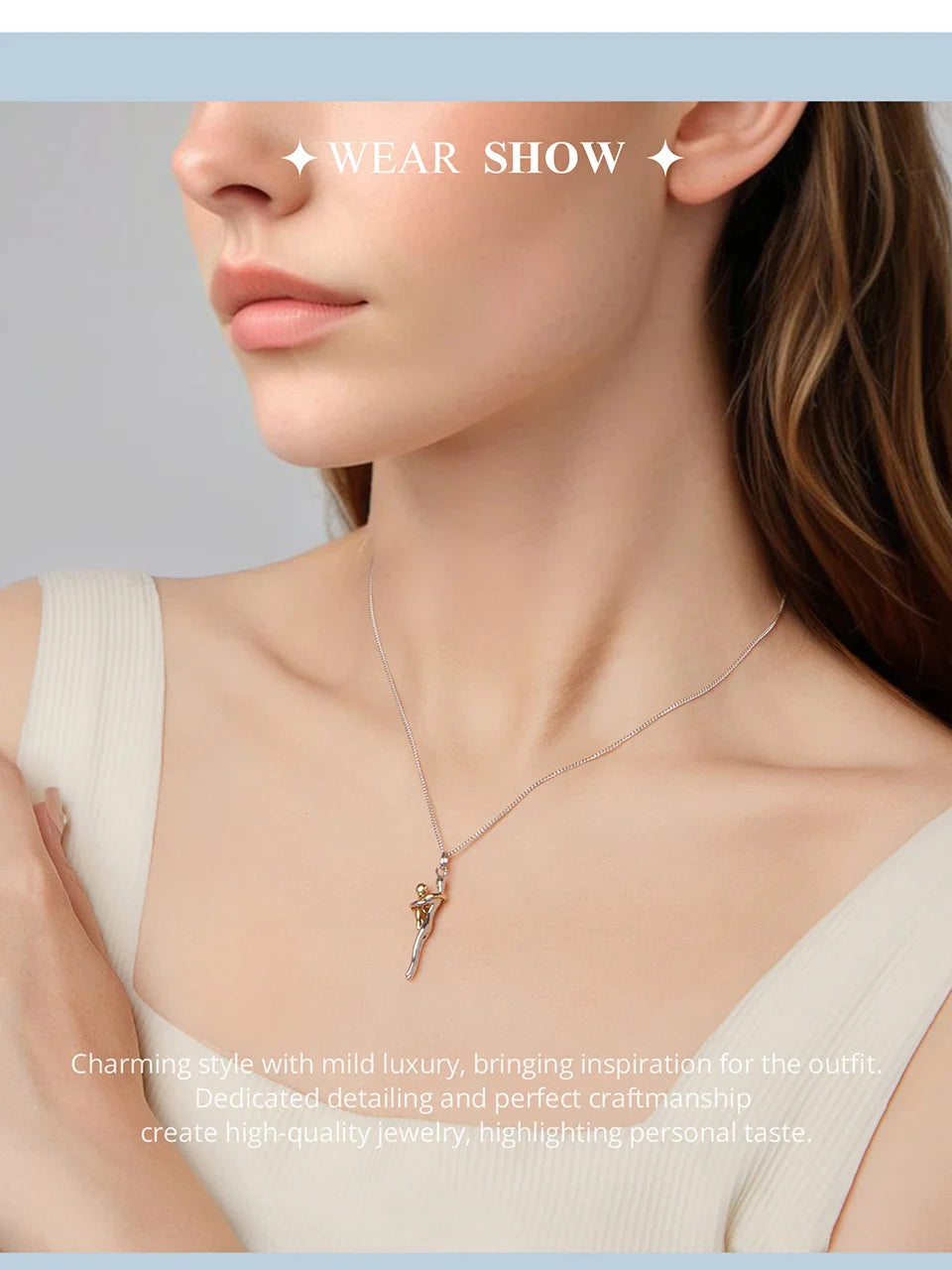 925 Sterling Silver Two-tones Hug Necklace, Detachable Mother and Child Pendant for Family Special DIY Love Jewelry