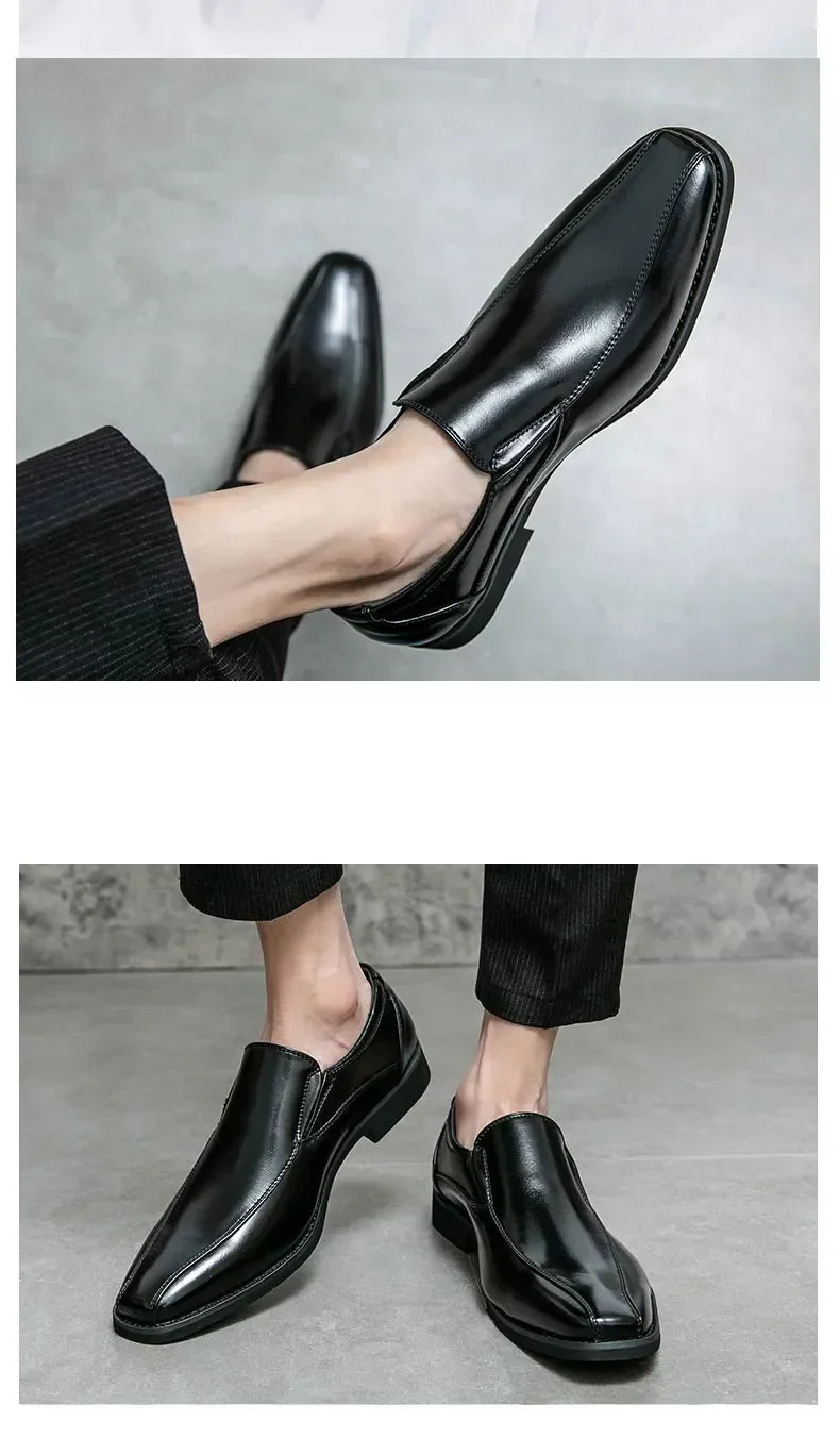 Casual Business Leather Shoes Men Loafers Formal Wedding Shoes Leisure Party Office Flats Men's Social Dress Moccasins