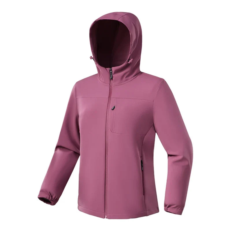 Waterproof Fleece Jacket Women Windproof Thermal Soft Shell Coat Outdoor Hiking Camping Climbing Trekking Windbreaker
