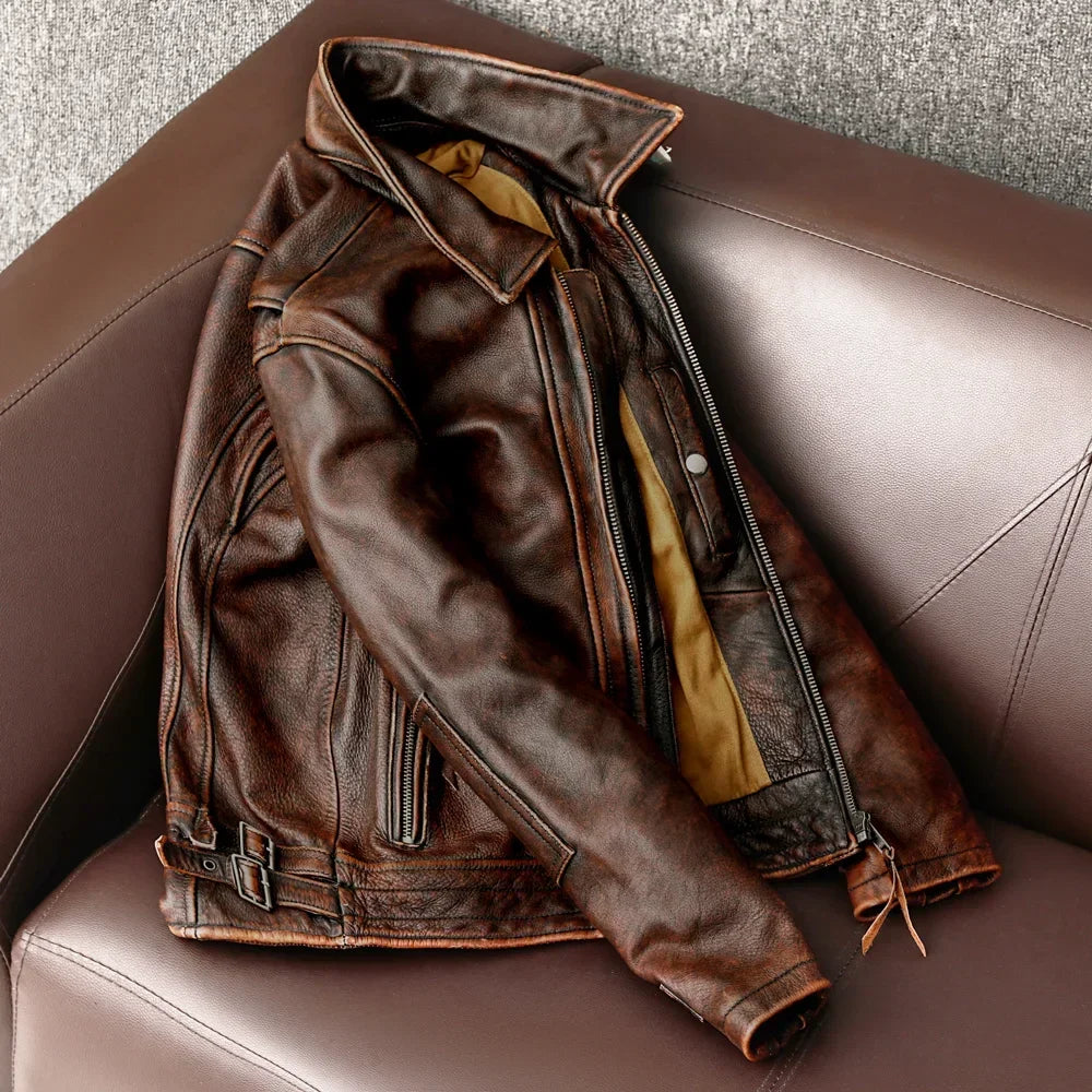 Jacket Vintage  Coat Man Slim Fashion Biker Clothing Asian Size S-6XL M697 Dropshipping