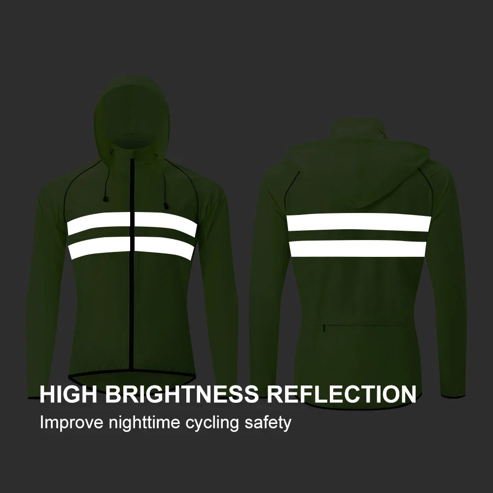 Cycling Windbreaker Windproof Waterproof Reflective Bicycle Jacket Ultralight MTB Road Bike Jersey Portable Cycling Coat