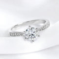 Real 0.3-3CT Moissanite Wedding Ring for Women Sterling Silver Round Brilliant Diamond Solitaire Engagement Rings Gift