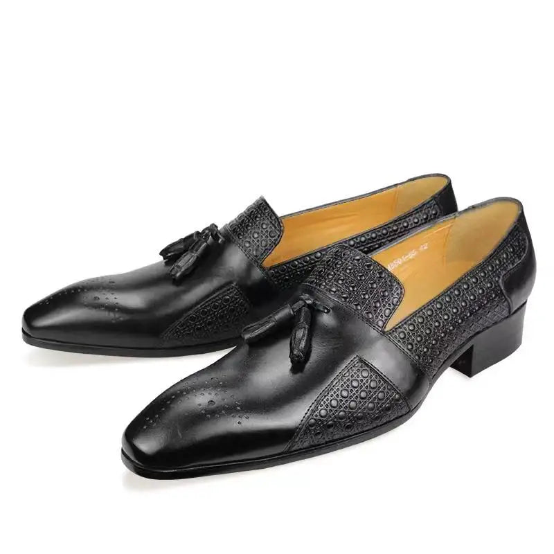 New Leather Casual Shoes Mens Summer One-Step Loafers Dress Wedding Leather Luxury Groom Wedding Men Italian Style Oxford Shoes