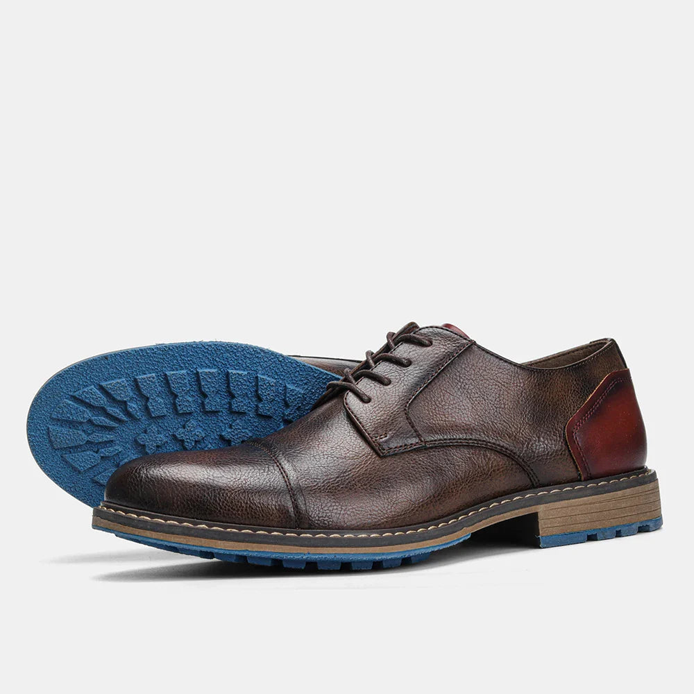 2025 New Casual shoes Retro Men's Derby Shoes Men Fashion Leather Shoes