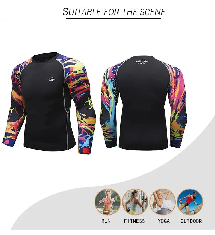 Men Long Sleeve Compression Athletic Workout Shirt Water Sports UPF 50+ Rash Guard High Quality Jiu Jitsu Gi BJJ Top