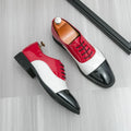 High Quality Blue Leather Dress Shoes Man Pointed Toe Elegant Men's Wedding Shoes Flat Low Cut Party Shoes For Man Formal Shoes