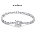 2mm Moissanite Tennis Bracelet 925 Sterling Silver Plated White Gold Bracelet for Women Man Sparkling Party Jewelry