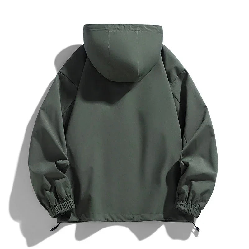 Softshell 8XL Men Jacket Hooded Windbreaker Trench Oversize 6XL 7XL Plus Size Waterproof Black Bomber Camping Loose Thin Coats