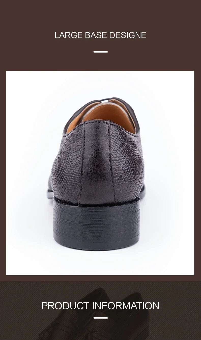 Deluxe Men's Leather Shoes Formal Dress Shoes Wedding Party  Oxford Handmade Comfortable Lace Up Genuine Leather Men's Shoe