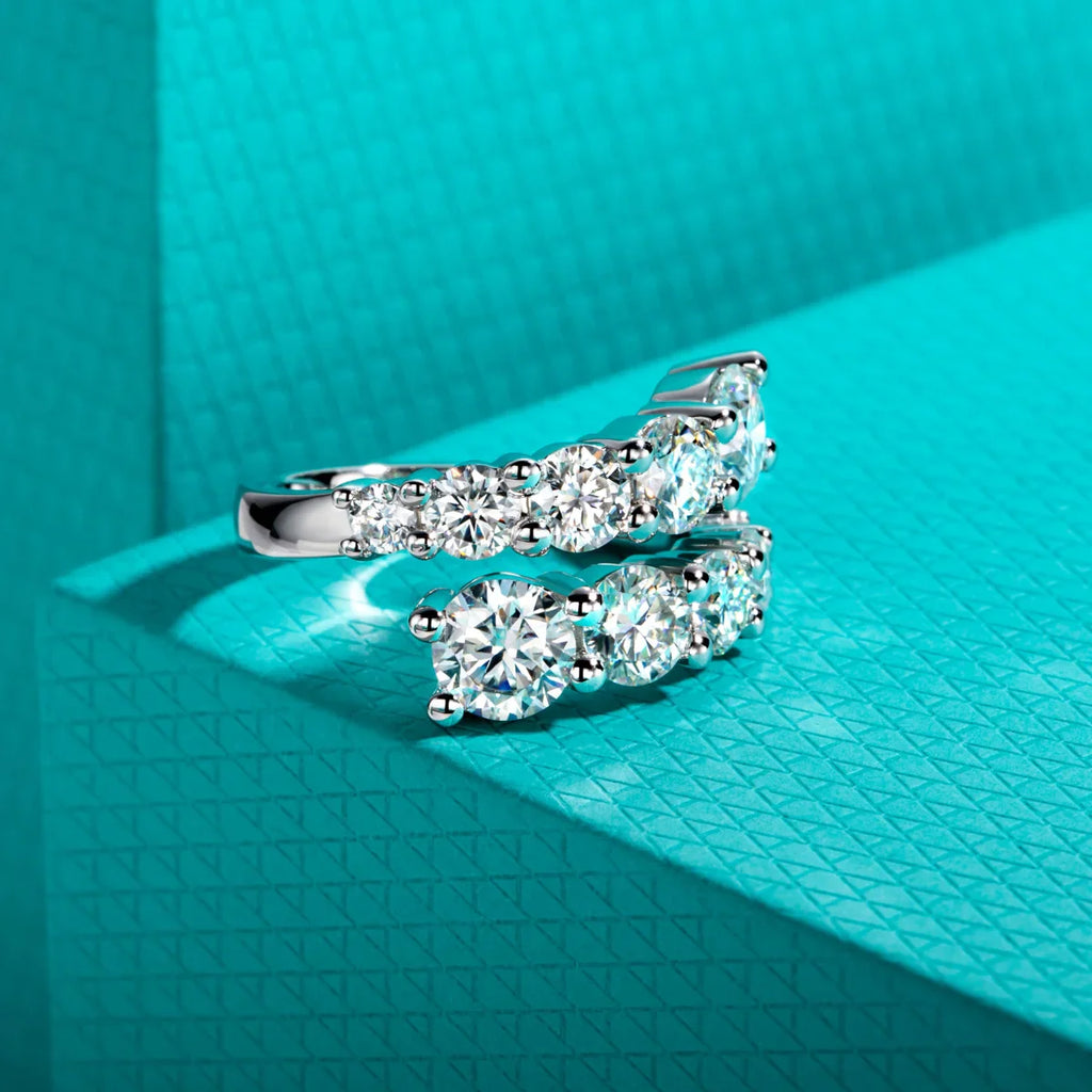 4.2cttw D Color Moissanite Wedding Engagement Band Ring 925 Silver Promise Band Rings for Women Jewelry Wholesale