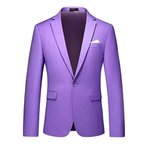 New Male Solid Colour Formal Suit Jacket 21 Colours Available Men Wedding Prom Party Tuxedo Blazer Slim Fit Coats