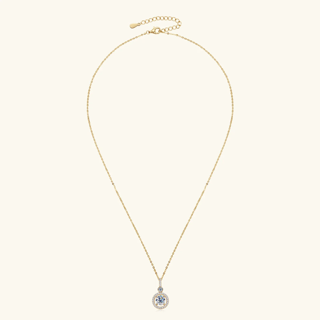 925 Silver Full Moissanite Pendant Necklace Certified 6.5mm D Color Lab Created Diamond Necklace for Women Quality Jewelry Gift