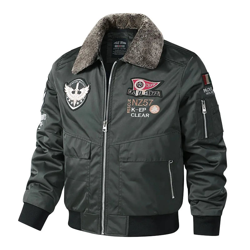 men's autumn winter thickened baseball uniform trendy coat Men's military fan jacket men MA-1 american overalls pilot jacket