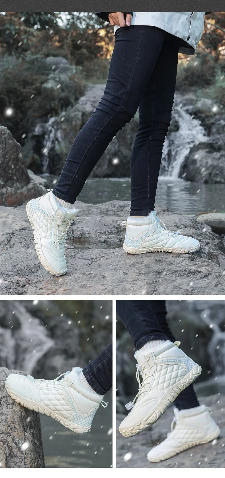Brand New Winter Boots for Men Women Snow BareFoot Outdoor Non-slip Warm Fur Casual Sneakers Plus Size Ankle Boots Hiking Shoes