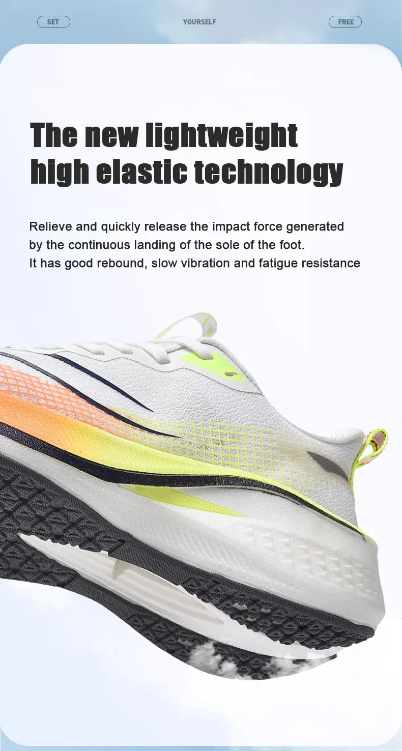 Fashion men's and women's sports running shoes casual breathable mesh surface carbon plate support wear-resistant rubber outsole