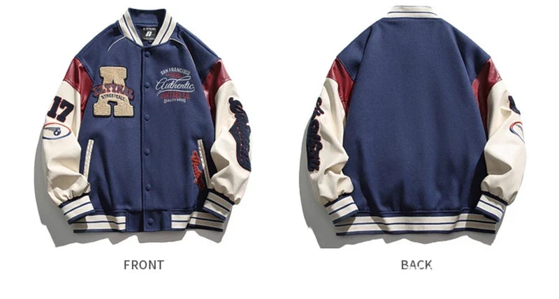 2024 Men's Baseball Jacket Casual Splicing Embroidery Baseball Uniform Autumn Outdoor Jacket Anti-Wind Casual Coat Mens Clothes