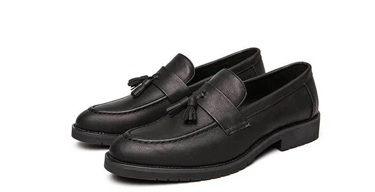 With Tassels Loafers Office Leather Shoes for Men Platform Thick Sole Pointed Toe Man Casual Shoe High Quality Fashion Elegant