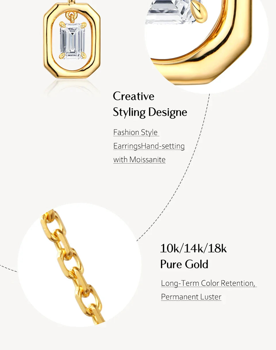 Top Quality Moissanite Diamond Necklace for Women Solid 10k 14k 18k Yellow Gold Penant Fine Jewelry Gifts Wholesale New