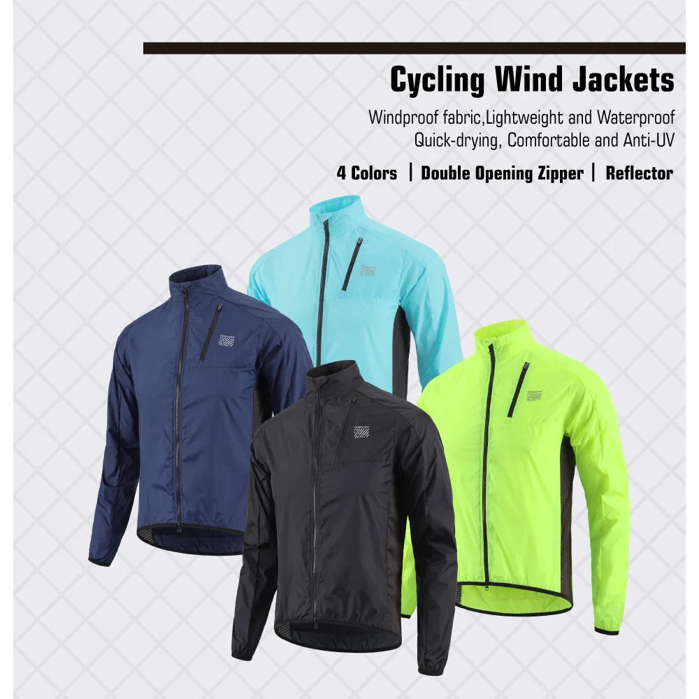 Cycling Jacket Windproof Men 2026 Ultralight Long Sleeve Bike Jersey Black&Yellow Lightweight MTB Sports Windbreaker