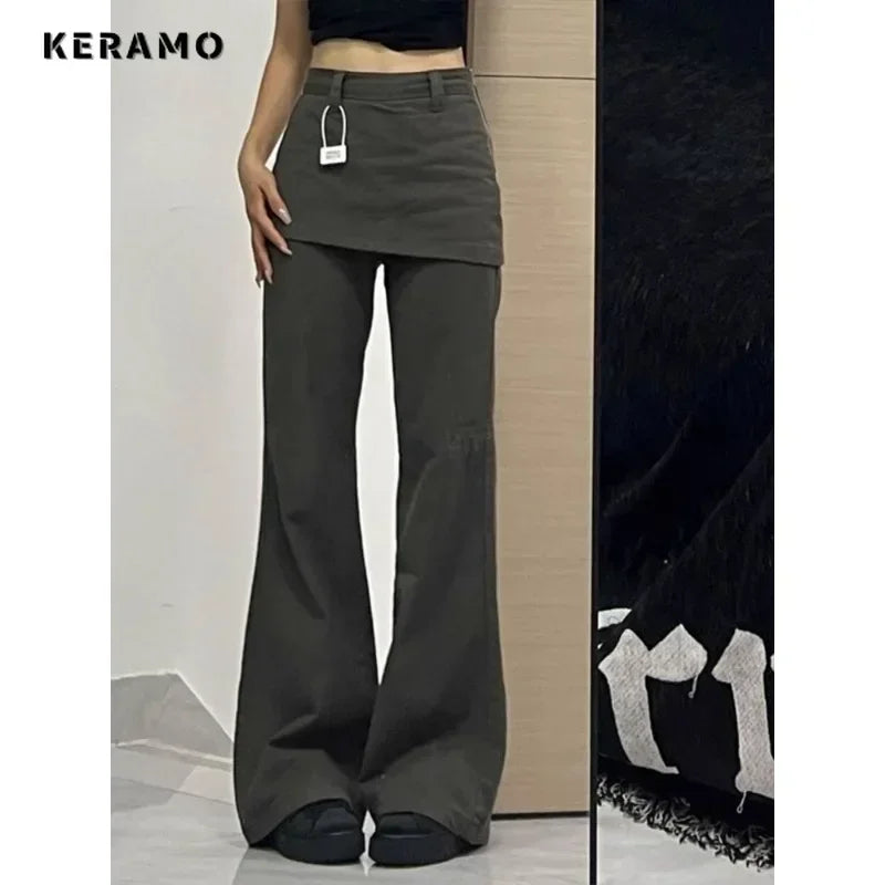 High Waist Flared Jeans Retro Y2K Hight Street Pants