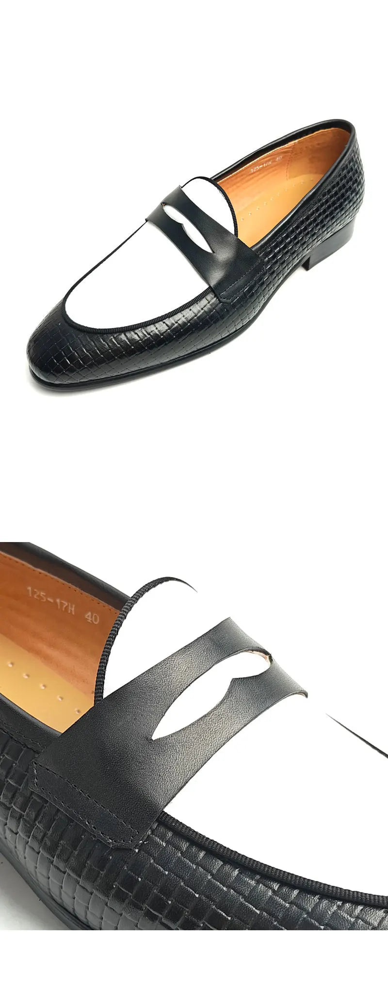 Fashion Trendy Loafers For Men Handmade Genuine Leather Comfortable Slip On Casual Man's Shoes in Black and White Career Wearing