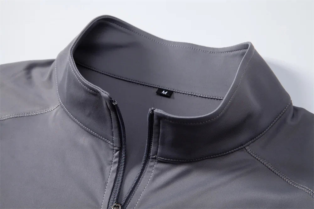 2026 Spring Summer New Men's Sunscreen Clothes Anti-UV UPF100+ T-shirt Long Sleeve Half Zip Top Male Outdoor Fishing Hiking Tops