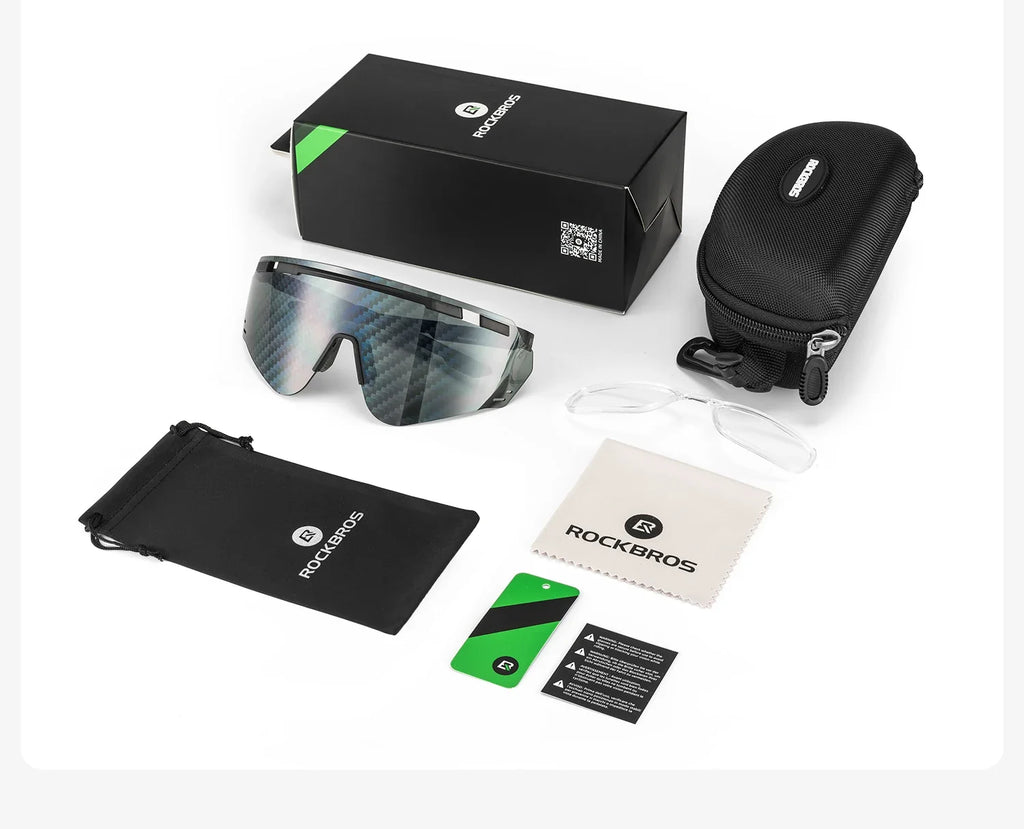 Cycling Glasses Photochromic UV400 Protection Sports Sunglasses Windproof Lightweight Carbon Fiber Outdoor Bike Glasses