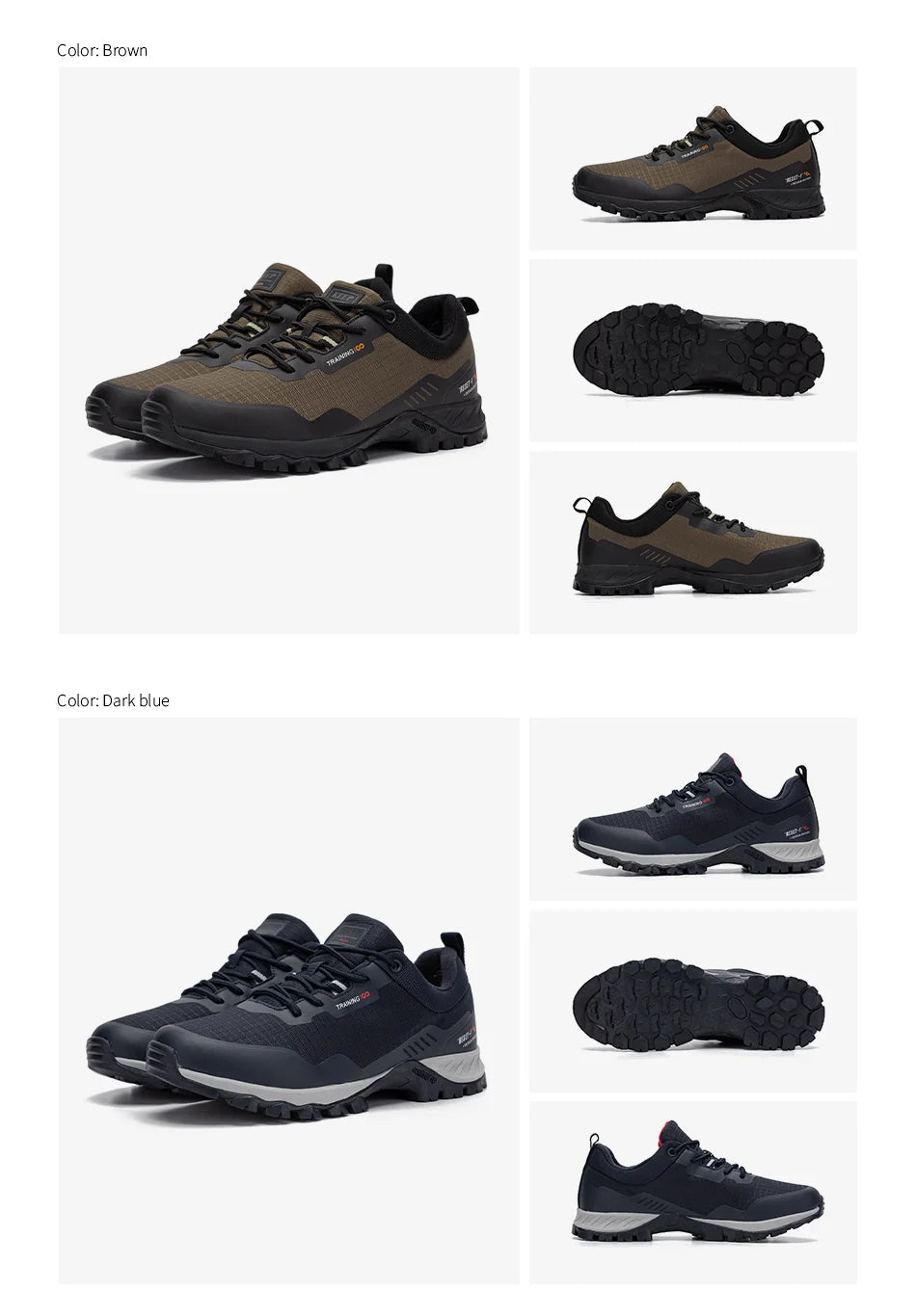Men New Hiking Shoes Outdoor Waterproof Wear Resistant Non Slip Sneakers Male Casual Lightweight Lace-Up Walking Shoes